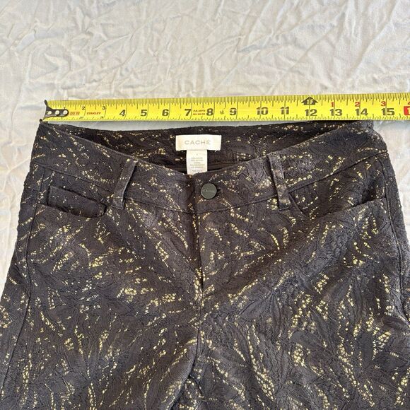 Black and Gold Cache Womens Pants Size 4 With Gold Accents Great Condition - Picture 5 of 6